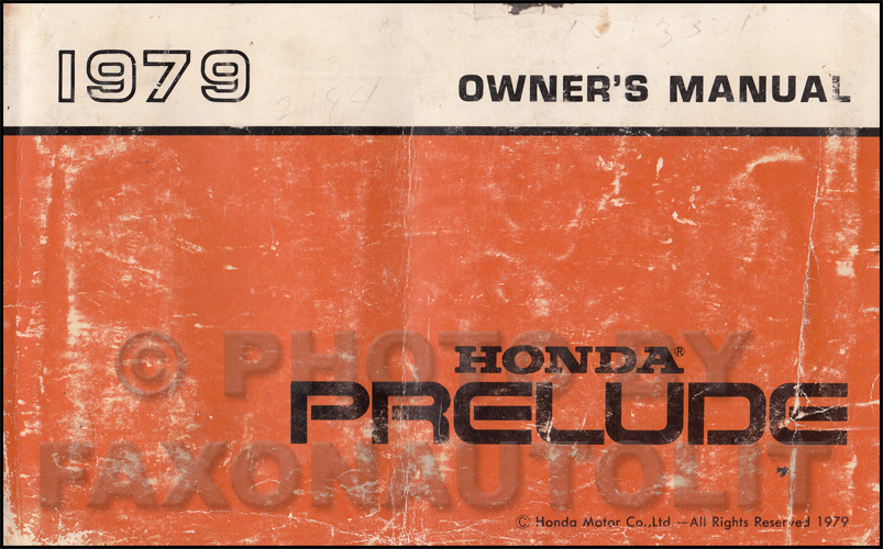 1979 Honda Prelude Owner's Manual Original