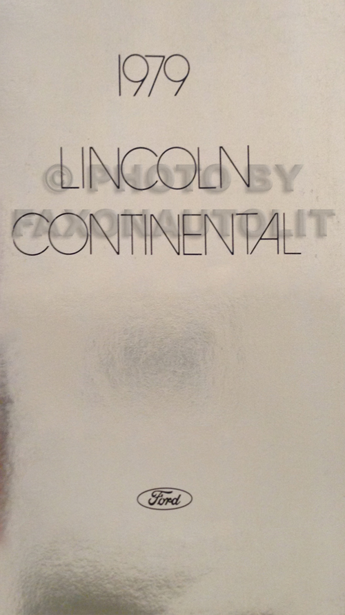 1979 Lincoln Continental Owner's Manual Original