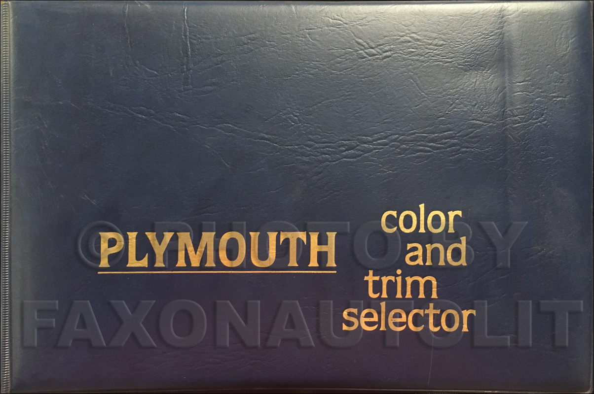 1979 Plymouth Color & Upholstery Album Original