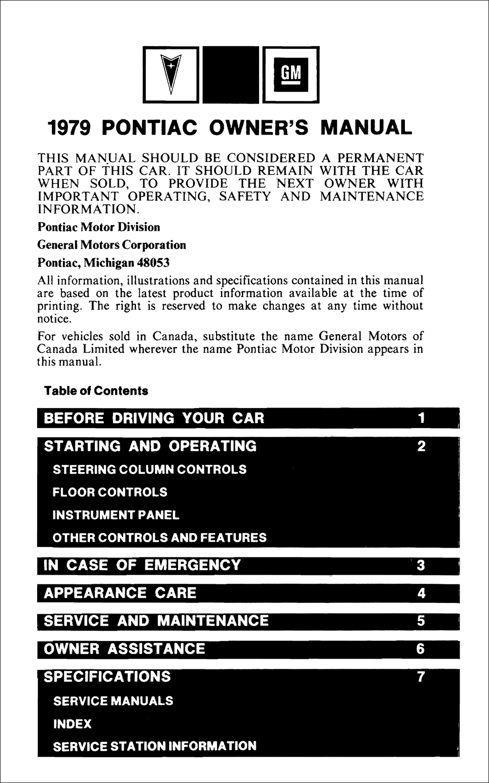 thumbnail image 2 of 1977 Pontiac Firebird Owner's Manual – Original Style Operator Book, Fuses & Reference 2 of 3
