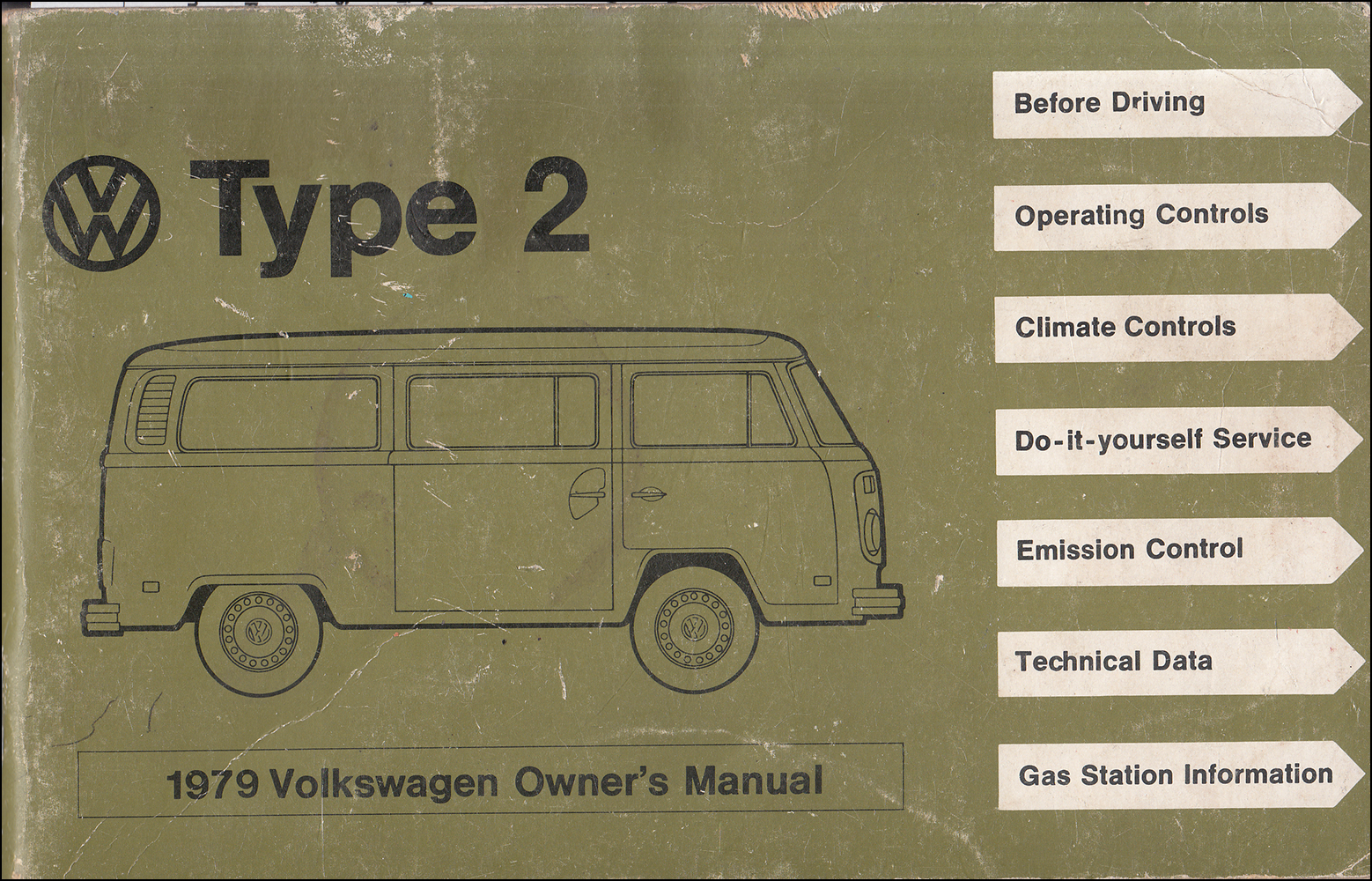 1979 Volkswagen Bus Owner's Manual Original T2 Type 2 Transporter