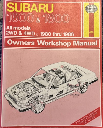 Haynes Owner’s Workshop Manual Subaru 1600 & 1800 1980-1986