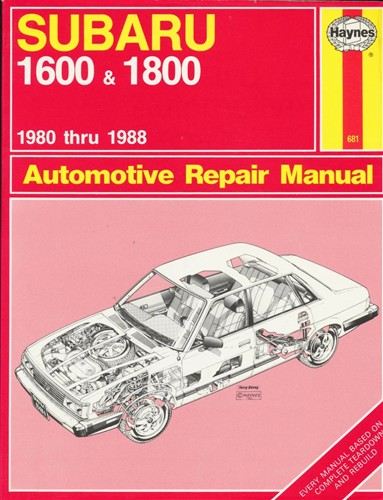 Haynes Automotive Repair Manual Subaru 1600 & 1800 1980-1988