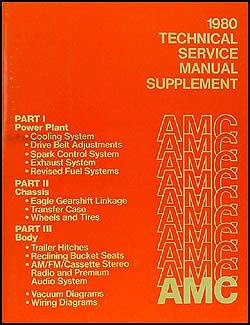 1980 AMC Shop Manual Original Update Supplement 