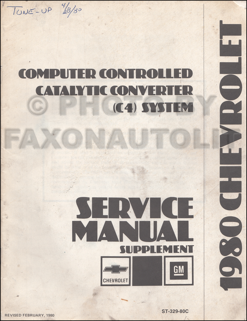 1980 Chevrolet C4 Service Manual Supplement Original