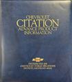 1980 Chevrolet Citation Product Introduction Dealer Album Original
