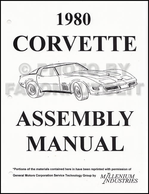 1980 Corvette Factory Assembly Manual Reprint Looseleaf