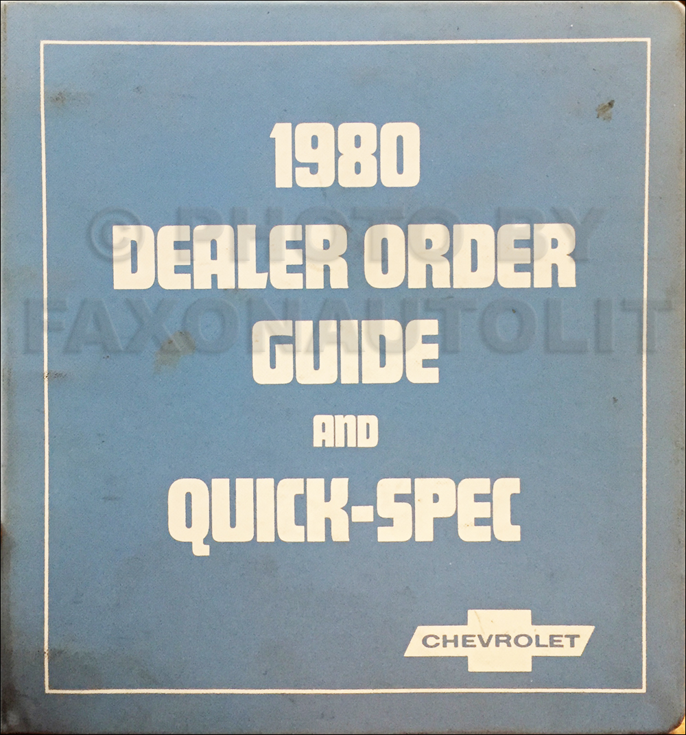 1980 Chevrolet Order Guide Dealer Album Original