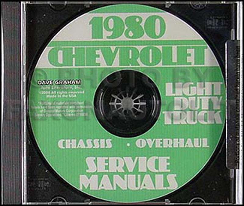 1980 Chevrolet Pickup Blazer Van Suburban Shop Manual CD-ROM