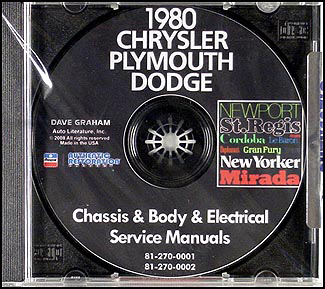 1980 Chrysler, Plymouth and Dodge CD-ROM Shop Manual 