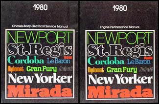 1980 MoPar RWD Car Repair Manual2 Vol Set