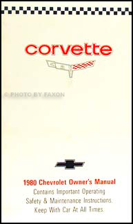 1980 Corvette Owner's Manual Reprint