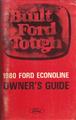 1980 Ford Econoline Van and Club Wagon Owner's Manual Original