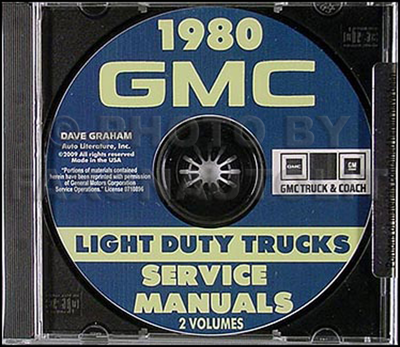 1980 GMC Shop Manuals on CD Pickup Van Jimmy Motorhome Chassis