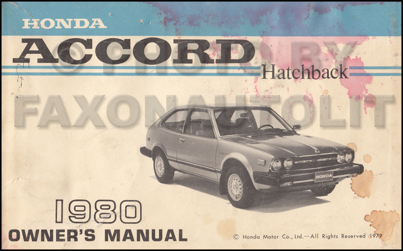 1980 Honda Accord Hatchback Owner's Manual Original