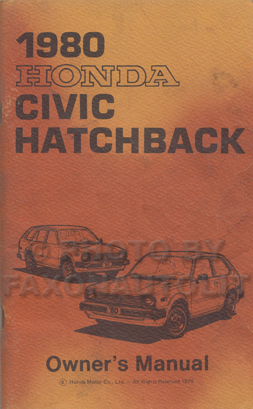 1980 Honda Civic Hatchback Owner's Manual Original