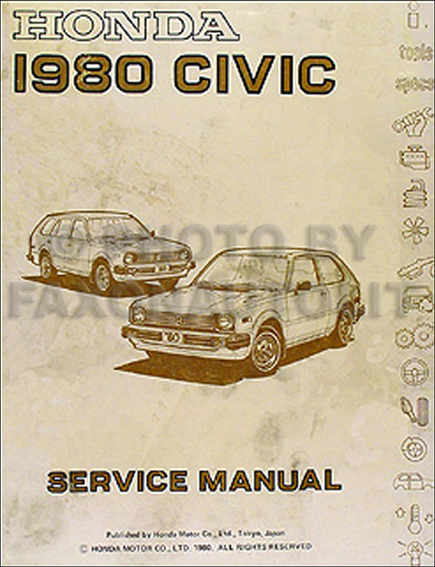 1980 Honda Civic Repair Manual Original 