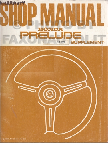 1996 Honda Prelude Repair Manual Supplement Original 