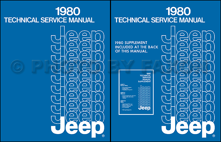 1980 Jeep Shop Manual Reprint- All models