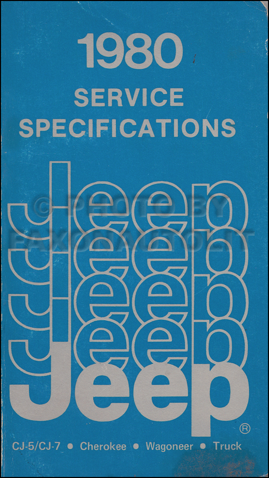 1980 Jeep Service Specifications Manual Original
