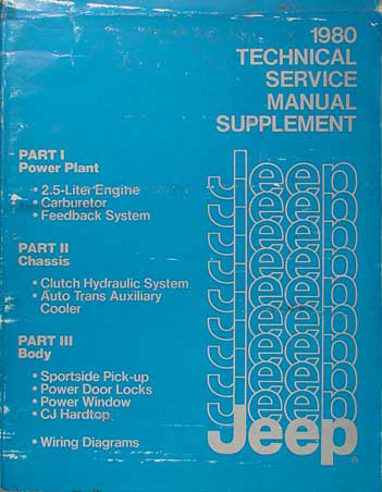 1983 Jeep Shop Manual Supplement Original