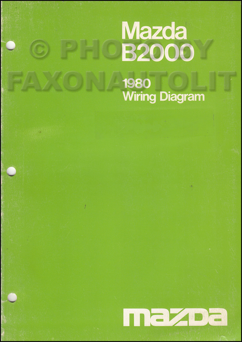 1980 Mazda B2000 Pickup Truck Wiring Diagram Manual Original