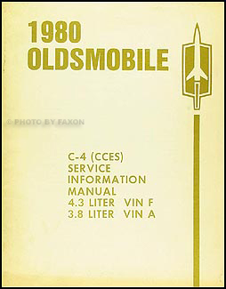 1980 Oldsmobile 3.8L & 4.3L CCES Emissions Repair Manual Original