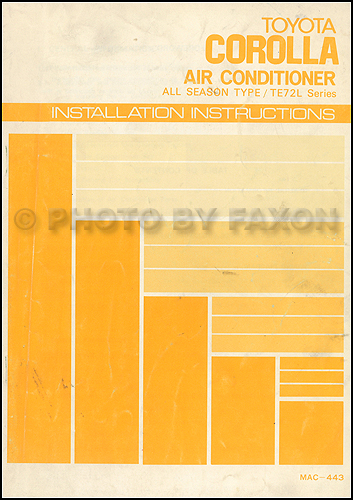 1980 Toyota Corolla Air Conditioner Installation Manual Original
