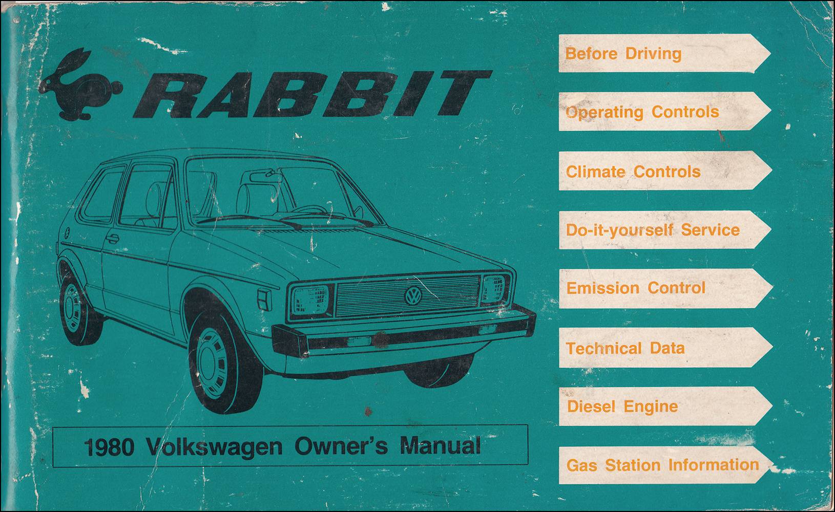 1980 Volkswagen Rabbit Hatchback Owner's Manual Original