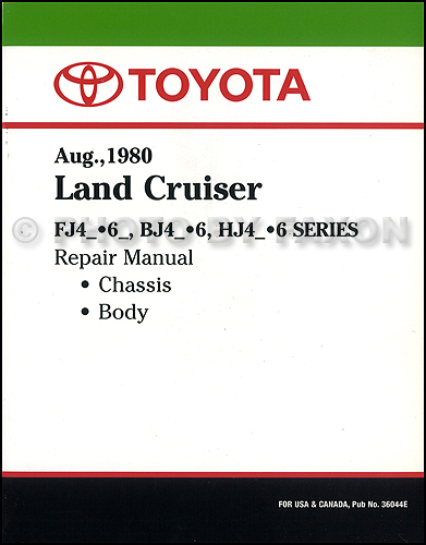 1981-1983 Toyota Land Cruiser Chassis Repair Manual Original No. 36044