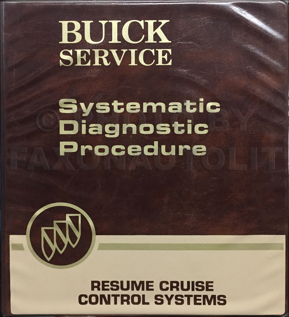 1981 Buick Service Training Manual Original Resume Cruise Control Systems