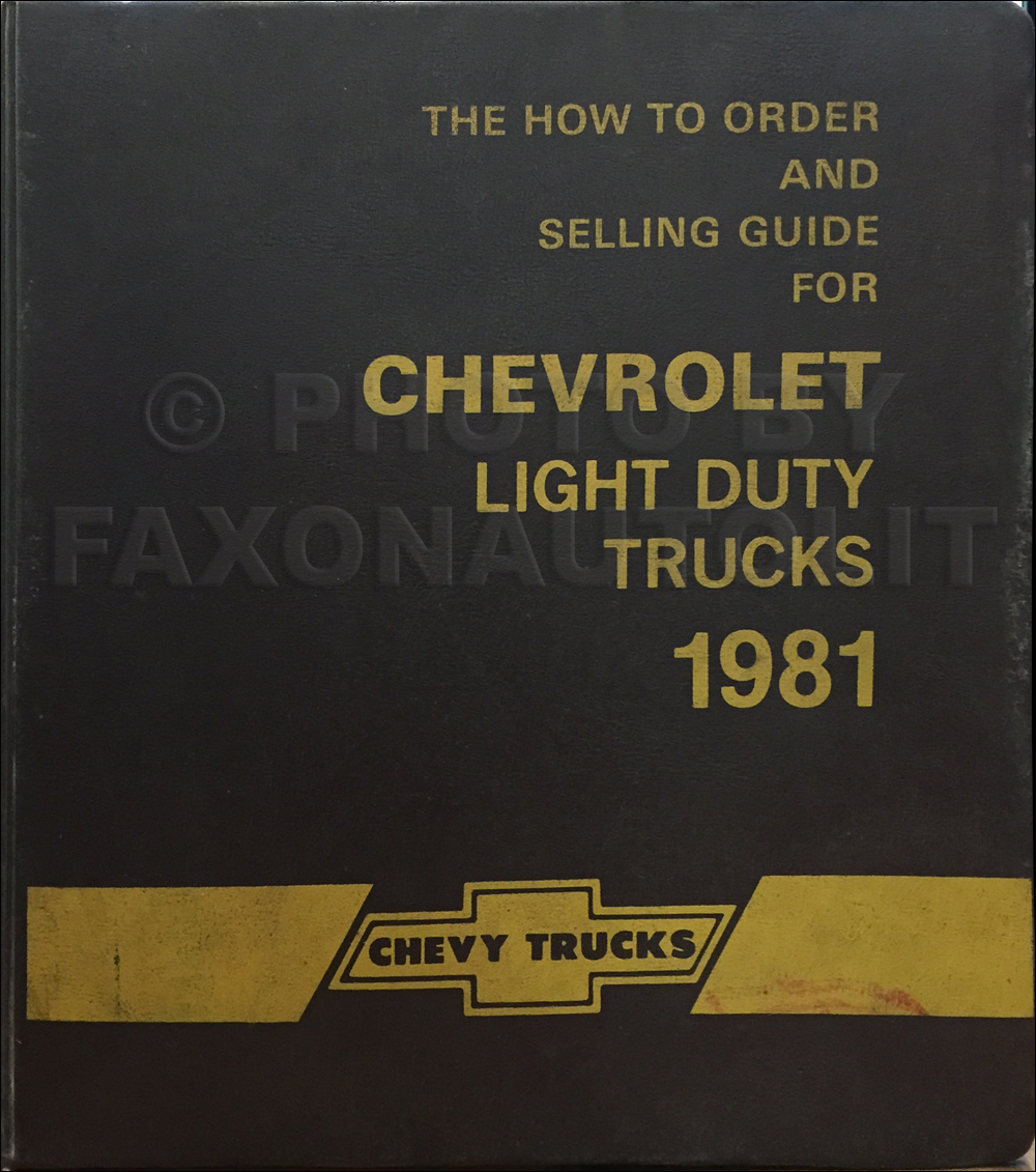 1981 Chevrolet Light Truck Data Book and Color and Upholstery Dealer Album Original Canadian