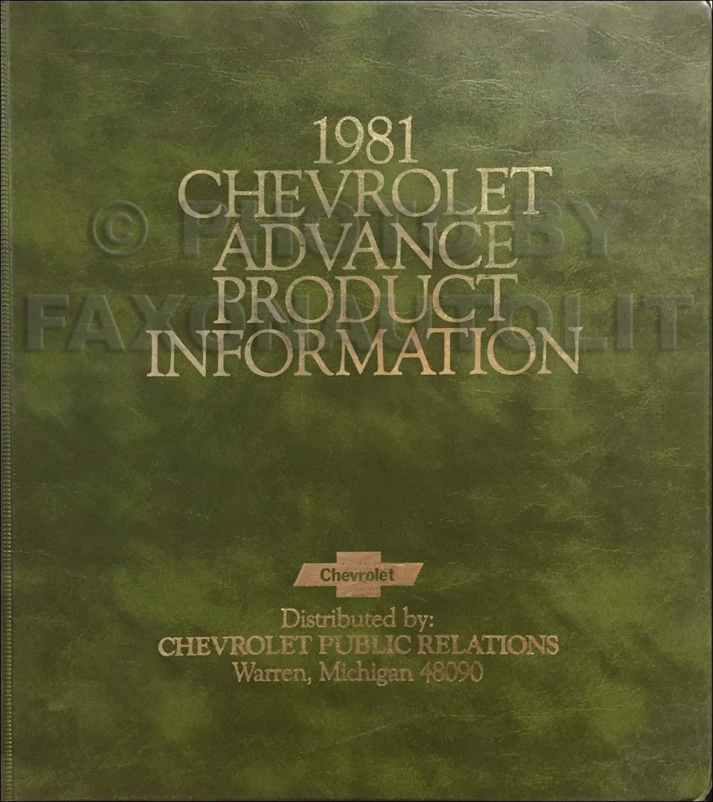 1981 Chevrolet Advance Technical Press Kit Original