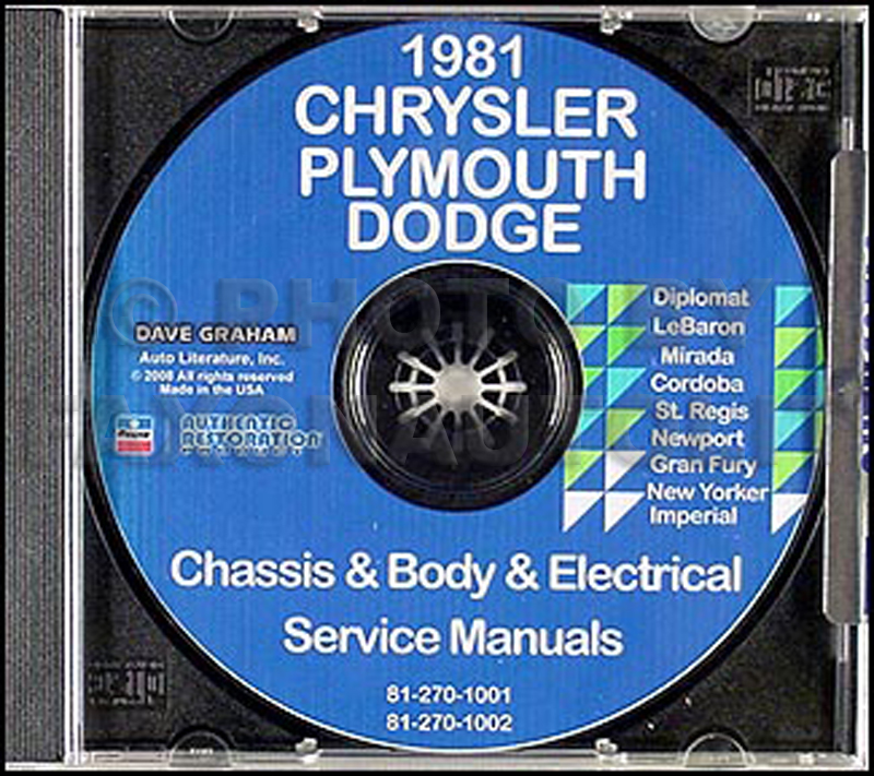1981 Chrysler, Plymouth and Dodge CD-ROM Shop Manual 
