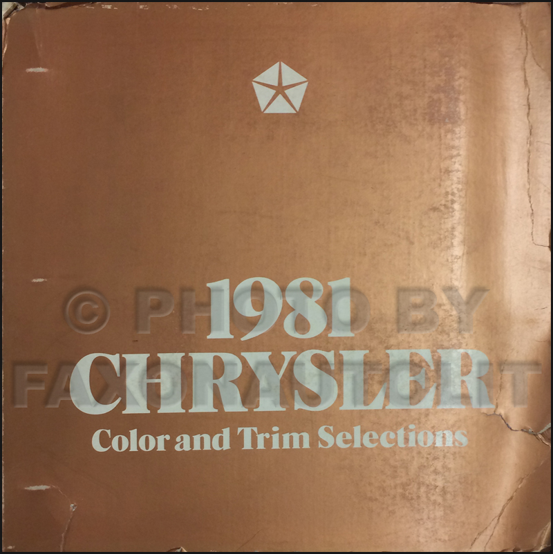 1981 Chrysler Color & Upholstery Dealer Album Original