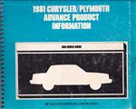 1981 Chrysler/Plymouth Advance Ordering Guide Original Dealer Album