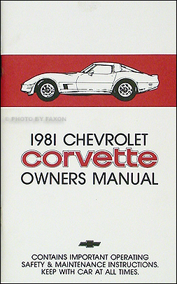 1981 Corvette Owner's Manual Reprint