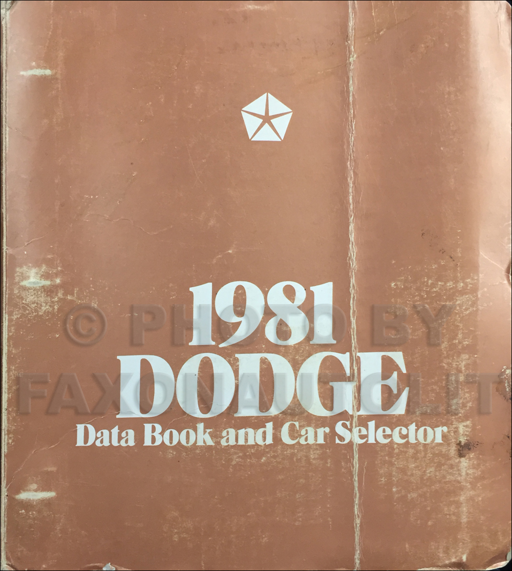 1981 Dodge Car Data Book Original