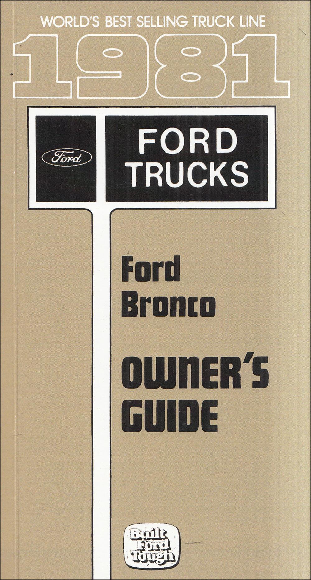 1981 Ford Bronco Owner's Manual Reprint