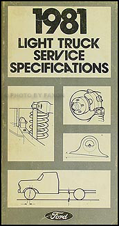 1981 Ford Pickup and Van Service Specifications Book Original