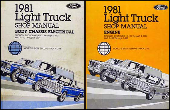 1981 Ford Truck Repair Shop Manual F100-F150-F350 Bronco Econoline Van Set