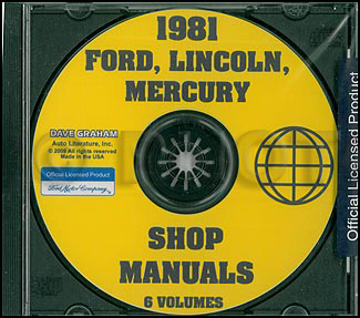 1981 Ford Lincoln Mercury Car Repair Manual CD