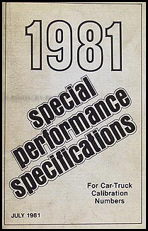 1981 Ford Car and Truck Special Performance Specifications Book Orig.