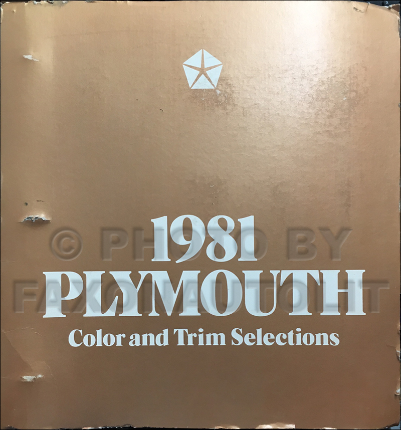 1981 Plymouth Color & Upholstery Dealer Album Original