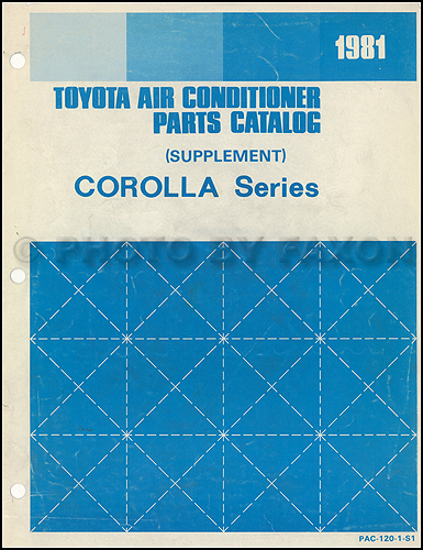 1981 Toyota Corolla A/C Parts Catalog Supplement Original