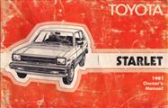 1981 Toyota Starlet Owner's Manual Original 