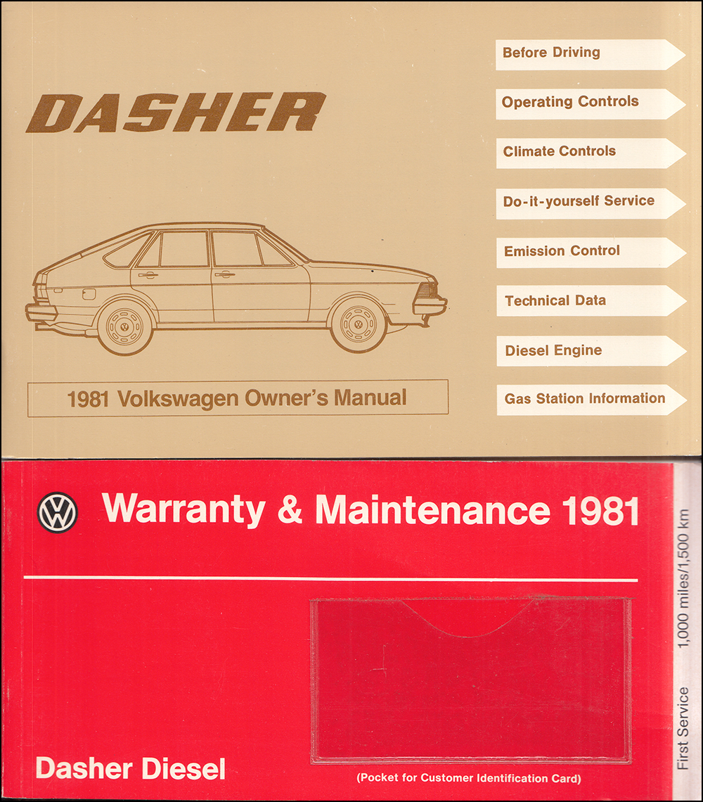 1981 Volkswagen Dasher Owner's Manual Original