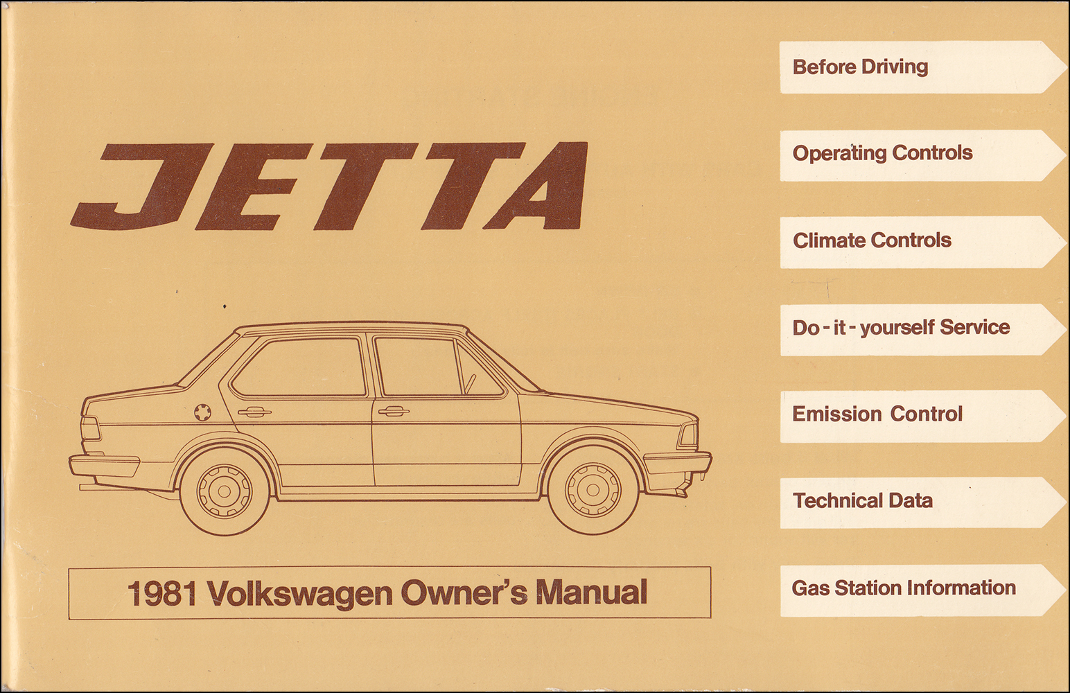 1981 Volkswagen Jetta Owner's Manual Original