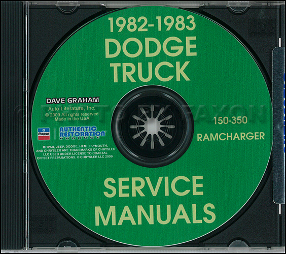 1982-1983 Dodge Ramcharger and Pickup D&W 150-350 Repair Shop Manual CD
