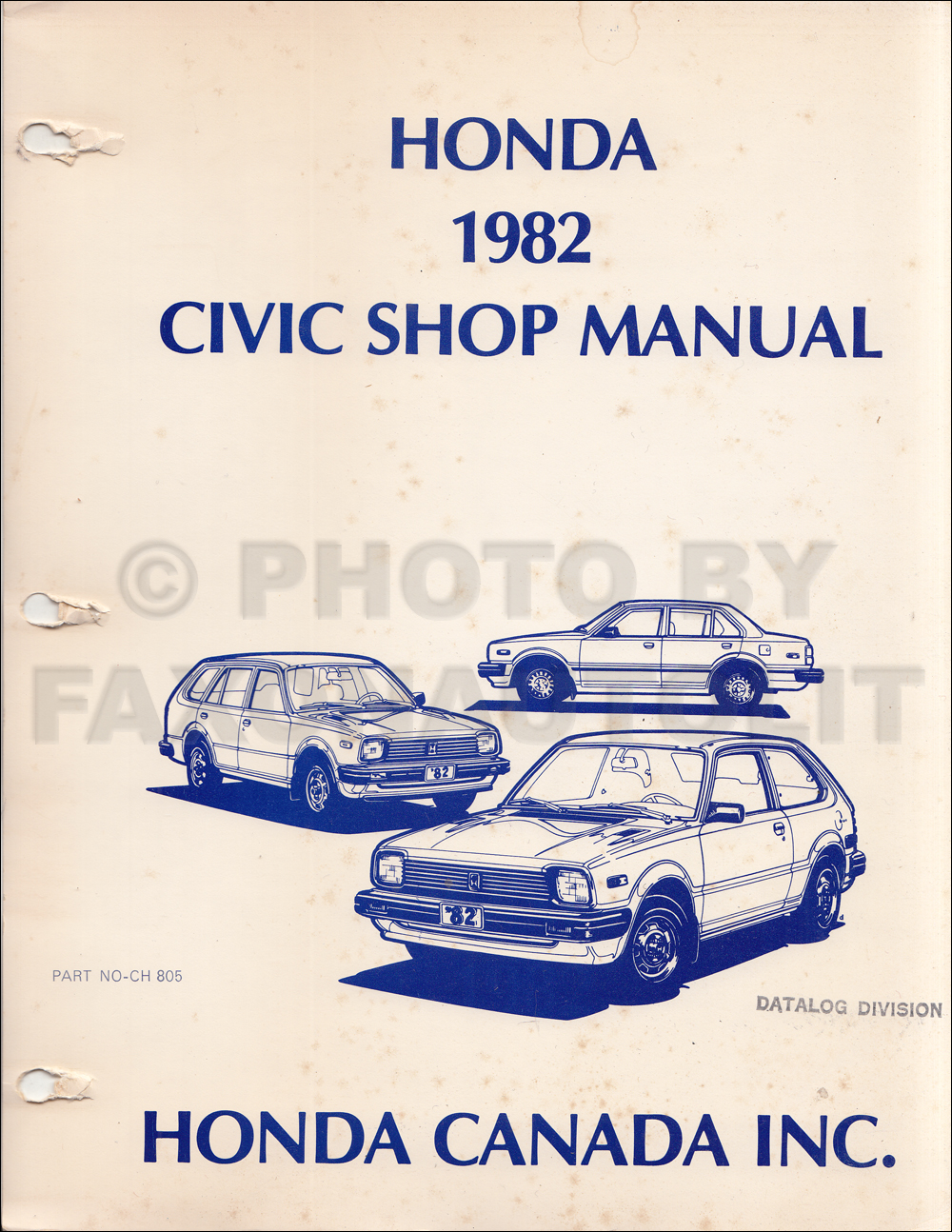 1982-1983 Honda Civic Original Repair Manual Hatchback Wagon Canadian